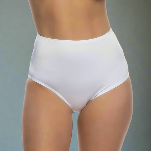 NWT Sexy Women's White Lycra High Waisted Panty Shorts - Picture 1 of 2